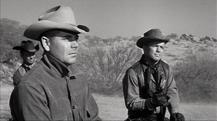 Image from 3:10 To Yuma showing three horsemen on the plains